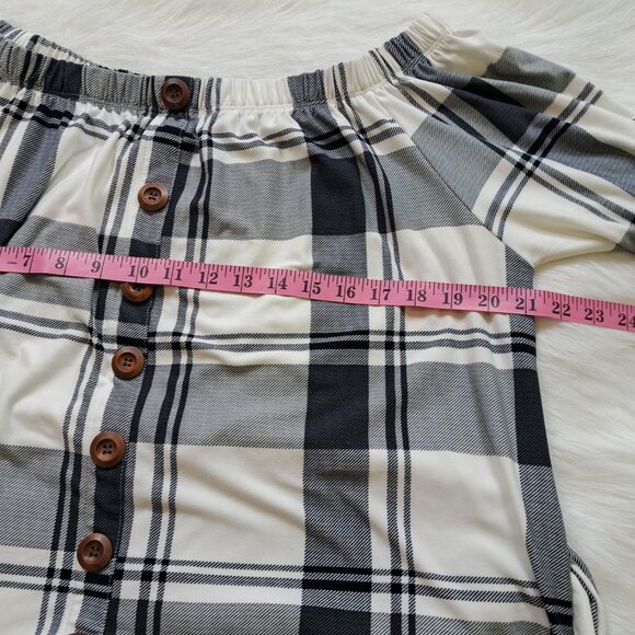 J For Justify Ultrasoft Off Shoulder Plaid Belted Dress 1X - Picture 8 of 9